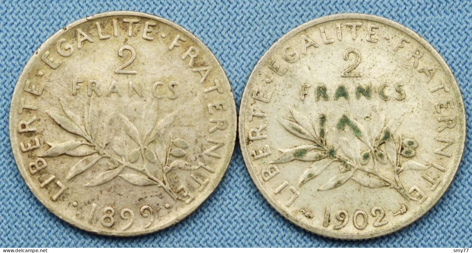 France • Lot 2x • 2 Francs Semeuse — 1899 — 1902  • [24-710] - 2 Francs