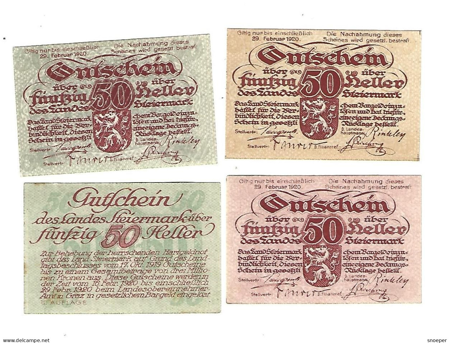 **Austria Notgeld Steiermark Serie Compleet 1014b  Cat Val 8 Euro - Oostenrijk