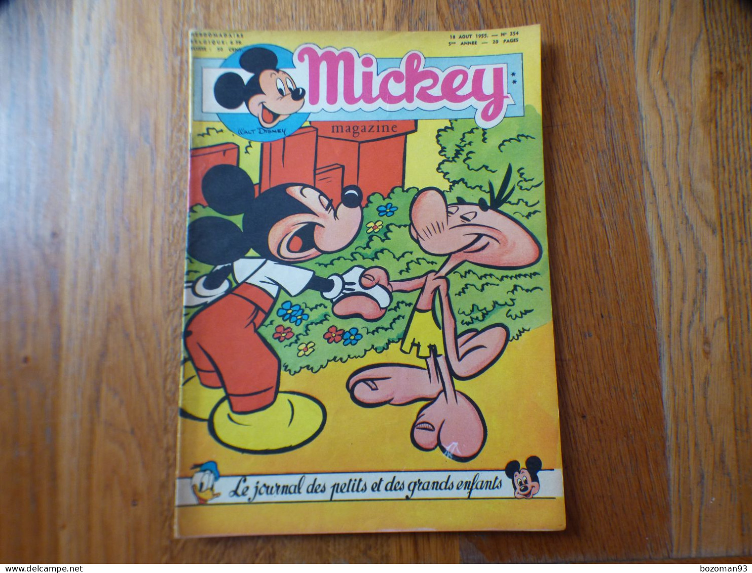 JOURNAL MICKEY BELGE N° 254 Du 18/08/1955 COVER MICKEY + 20.000 LIEUES SOUS LES MERS - Journal De Mickey