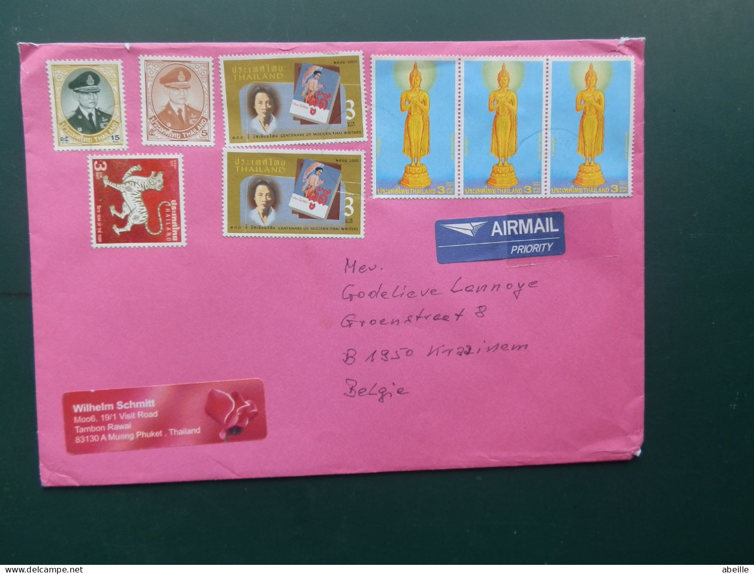 GROOT FORMAAT  LOT71   / LETTRE THAILANDE POUR LA BELG. 2013 - Thailand