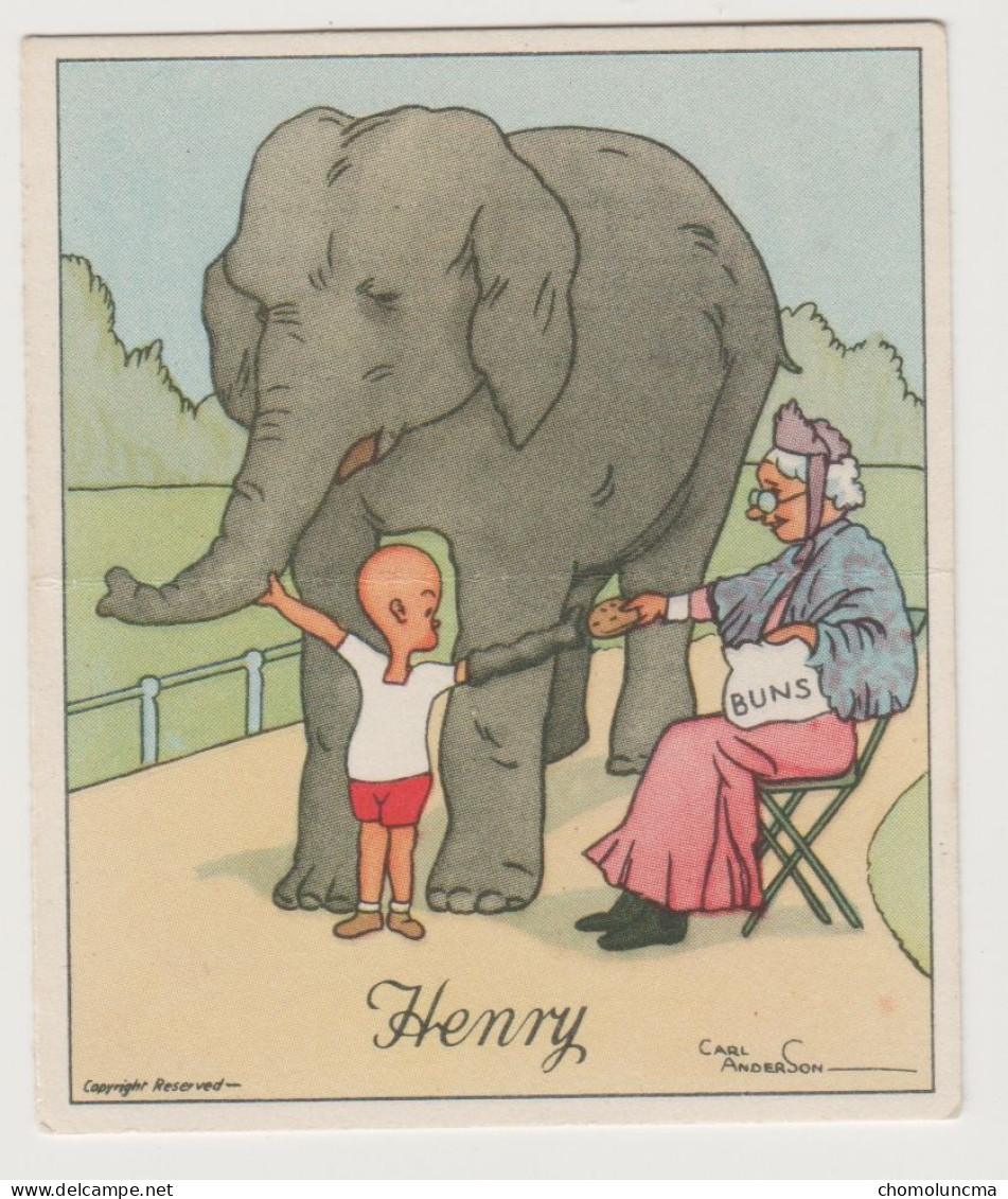 1935 J. WIX & SONS LTD. HENRY COMIC TOBACCO TABAC Carl Anderson Eléphant Elephant Buns Petit Pain Cake Gateau - Autres & Non Classés