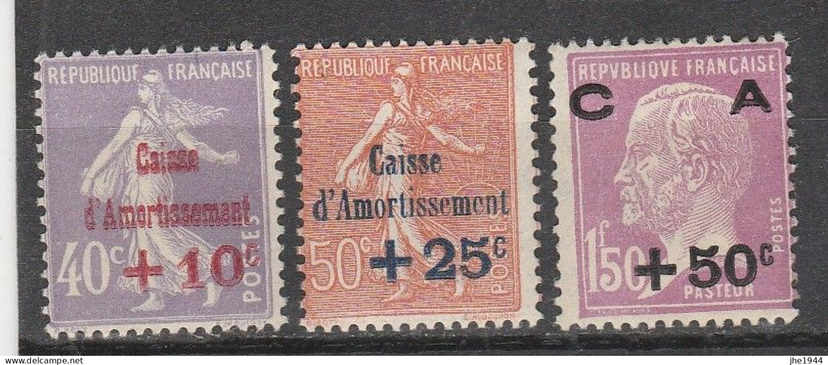 France N° 249 à 251 ** Au Profit De La Caisse D'Amortissement, 3 Valeurs - Unused Stamps