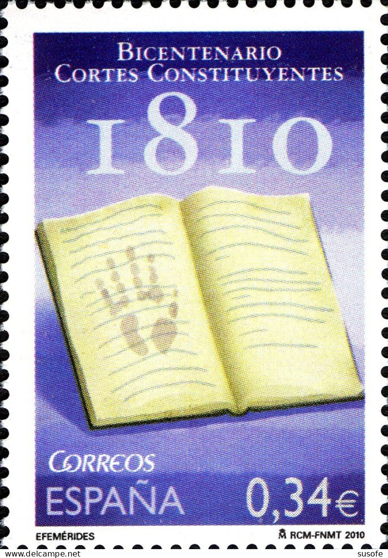 España 2010 Edifil 4551 Sello ** Bicentenario Cortes Constituyentes 1810 Michel 4490 Yvert 4195 Spain Stamp Timbre - Unused Stamps