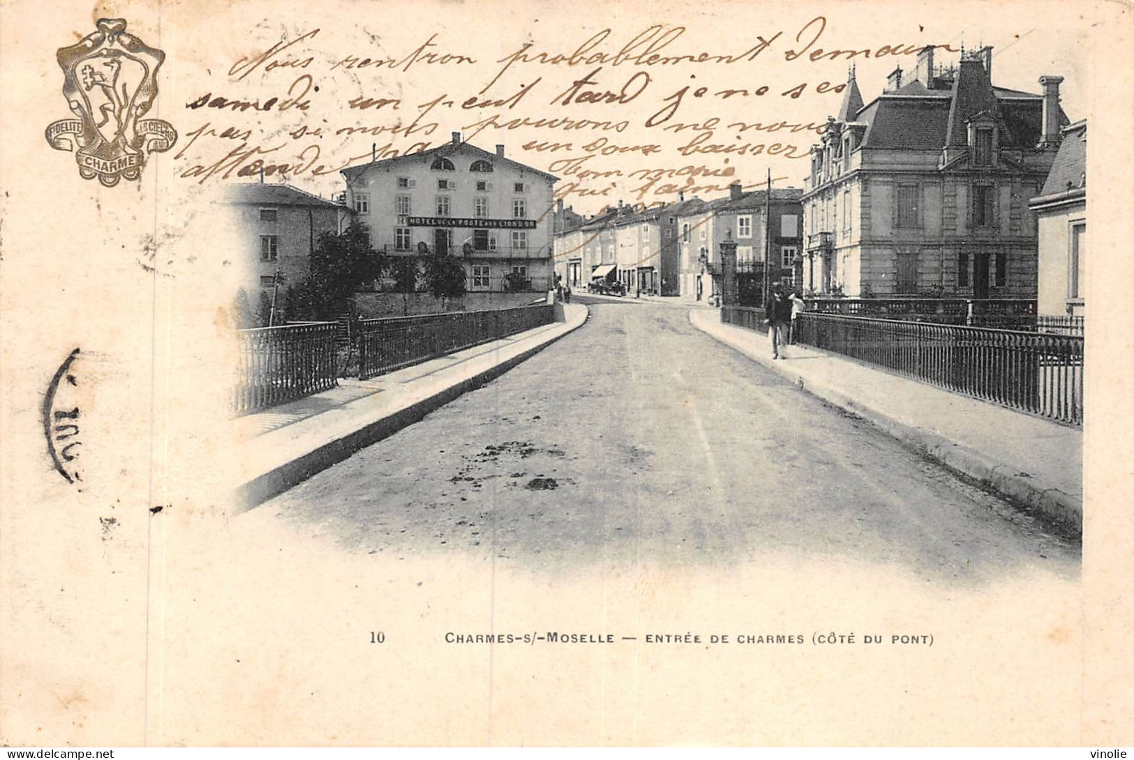 24-5491 : CHARMES-SUR-MOSELLE. CARTE PRECURSEUR. BELLE OBLITERATION CHEMIN DE FER  VESOUL A NANCY B 1904 - Charmes