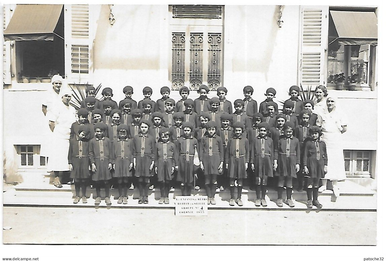 Carte-photo...Ruffey-sur-Seille...(jura)...les Enfants Du Métro .. Colonie N° 4...1933... - Other & Unclassified