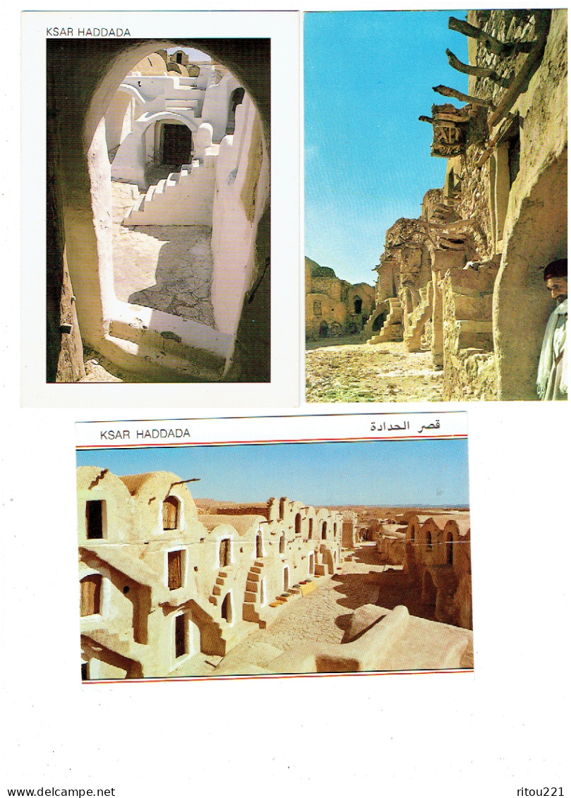 Lot 3 Cpm - TUNISIE -  KSAR HADDADA - APPAREILLAGE Extérieur DES GHORFAS - Architecture - Relais Touristique - Tunisia