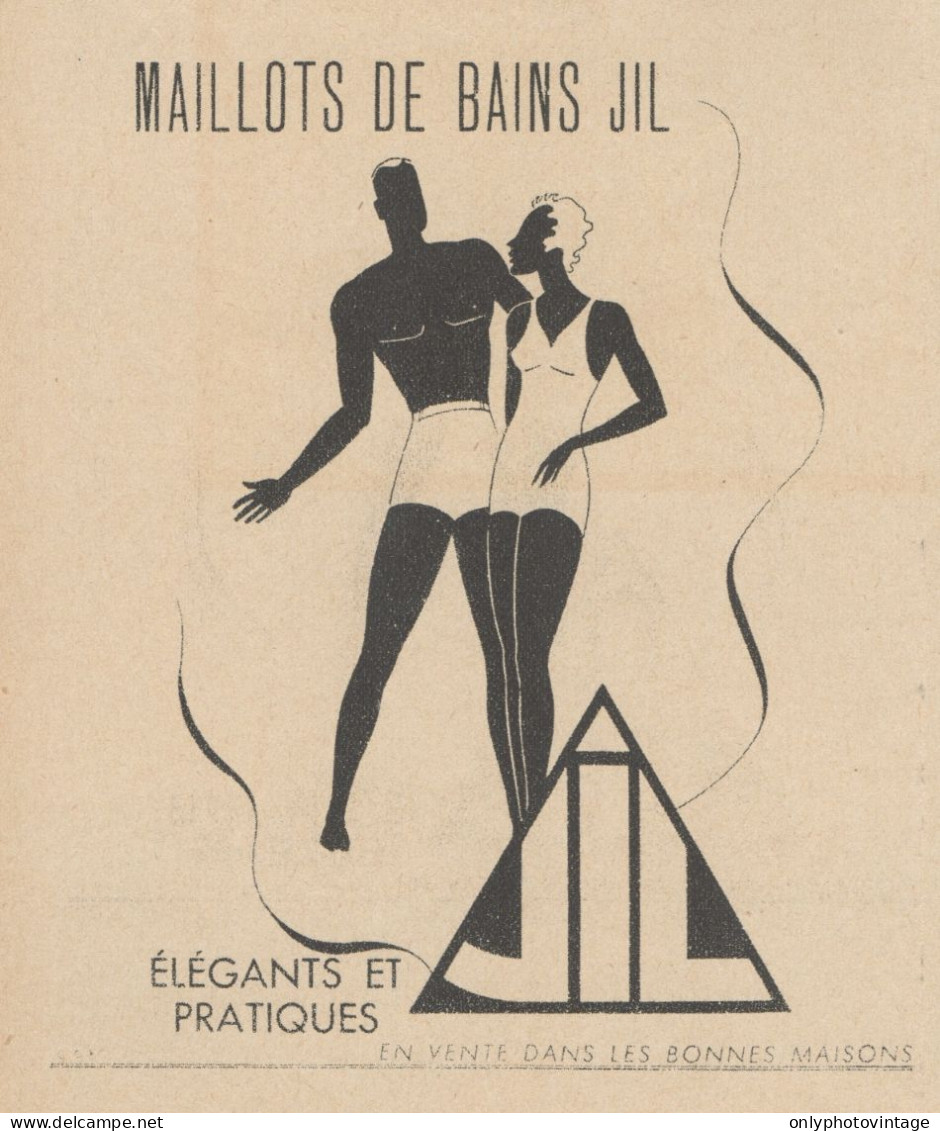 Maillot De Bains JIL - Pubblicità D'epoca - 1937 Old Advertising - Werbung