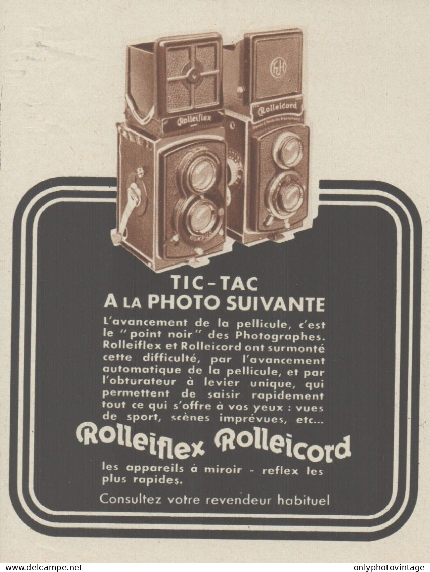 ROLLEIFLEX - ROLLEICORD - Pubblicità D'epoca - 1937 Old Advertising - Werbung