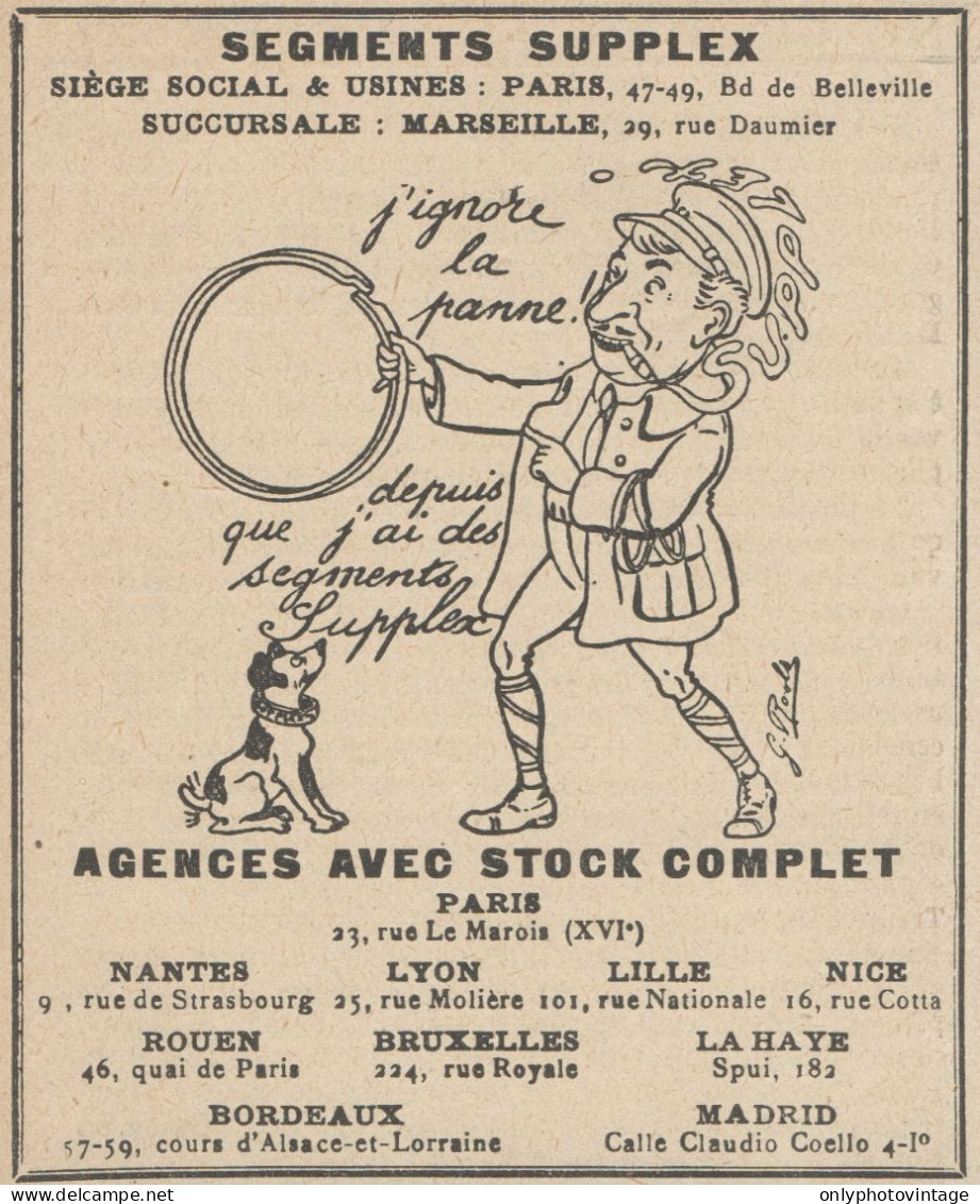 Segments SUPPLEX - Pubblicità D'epoca - 1920 Old Advertising - Publicités