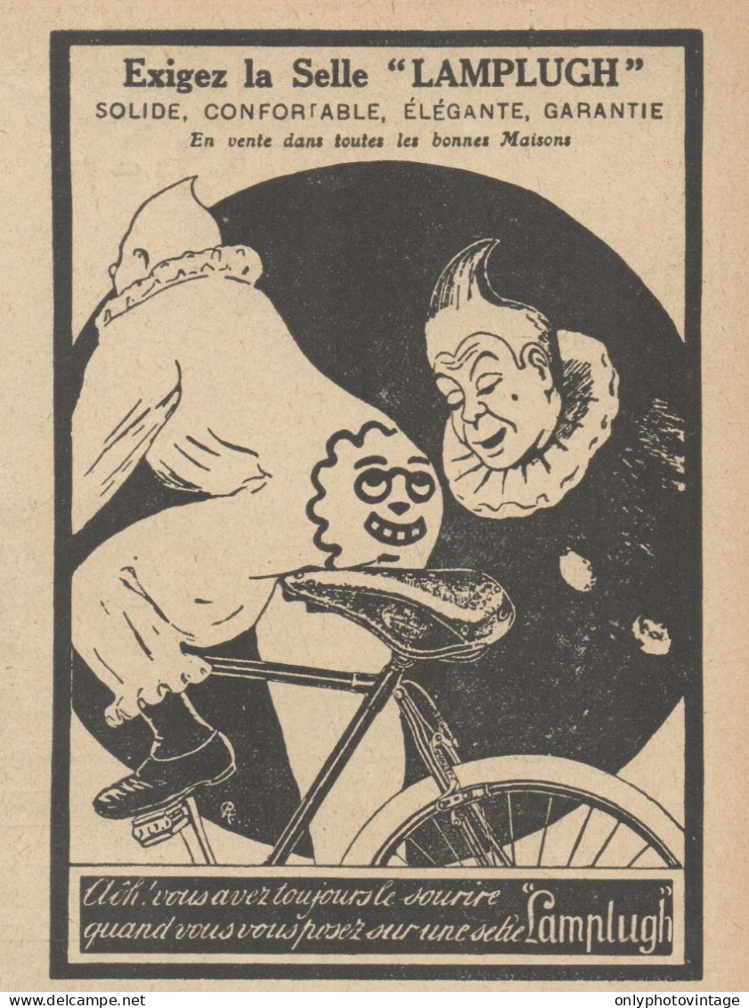 Selle LAMPLUGH - Illustrazione - Pubblicità D'epoca - 1920 Old Advert - Publicités