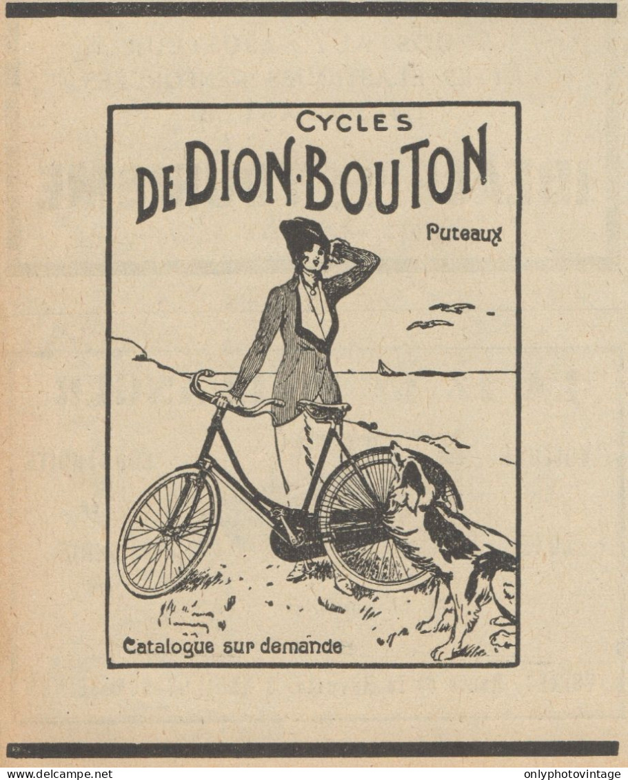 Cycles DE DION-BOUTON - Illustrazione - Pubblicità D'epoca - 1920 Old Ad - Publicités