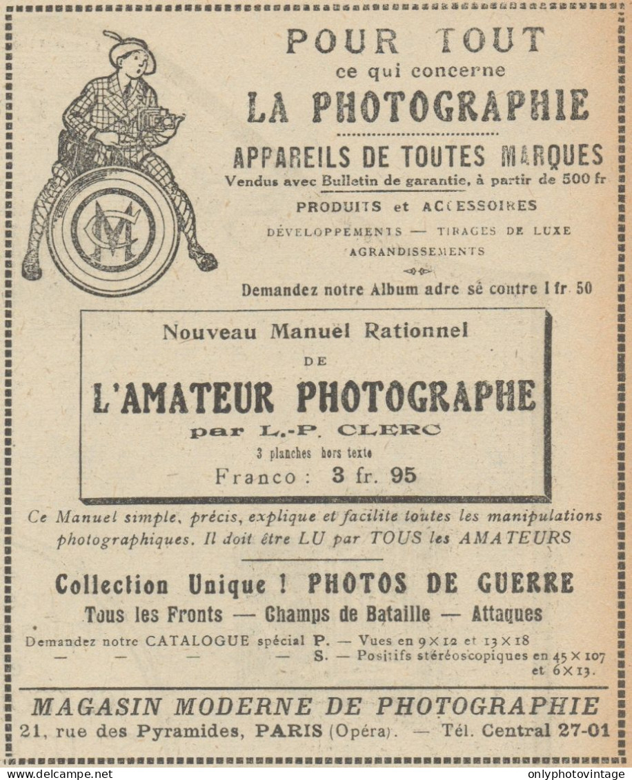 Magasin Moderne De Photographie - Pubblicità D'epoca - 1920 Old Advert - Publicités