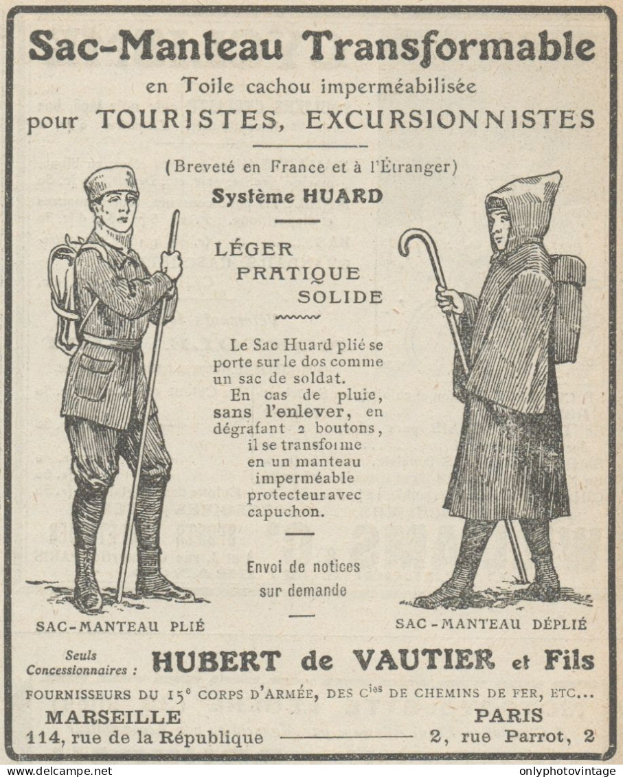 Sac-Manteau Transformable - H. De Vautier - Pubblicità D'epoca - 1911 Ad - Publicités