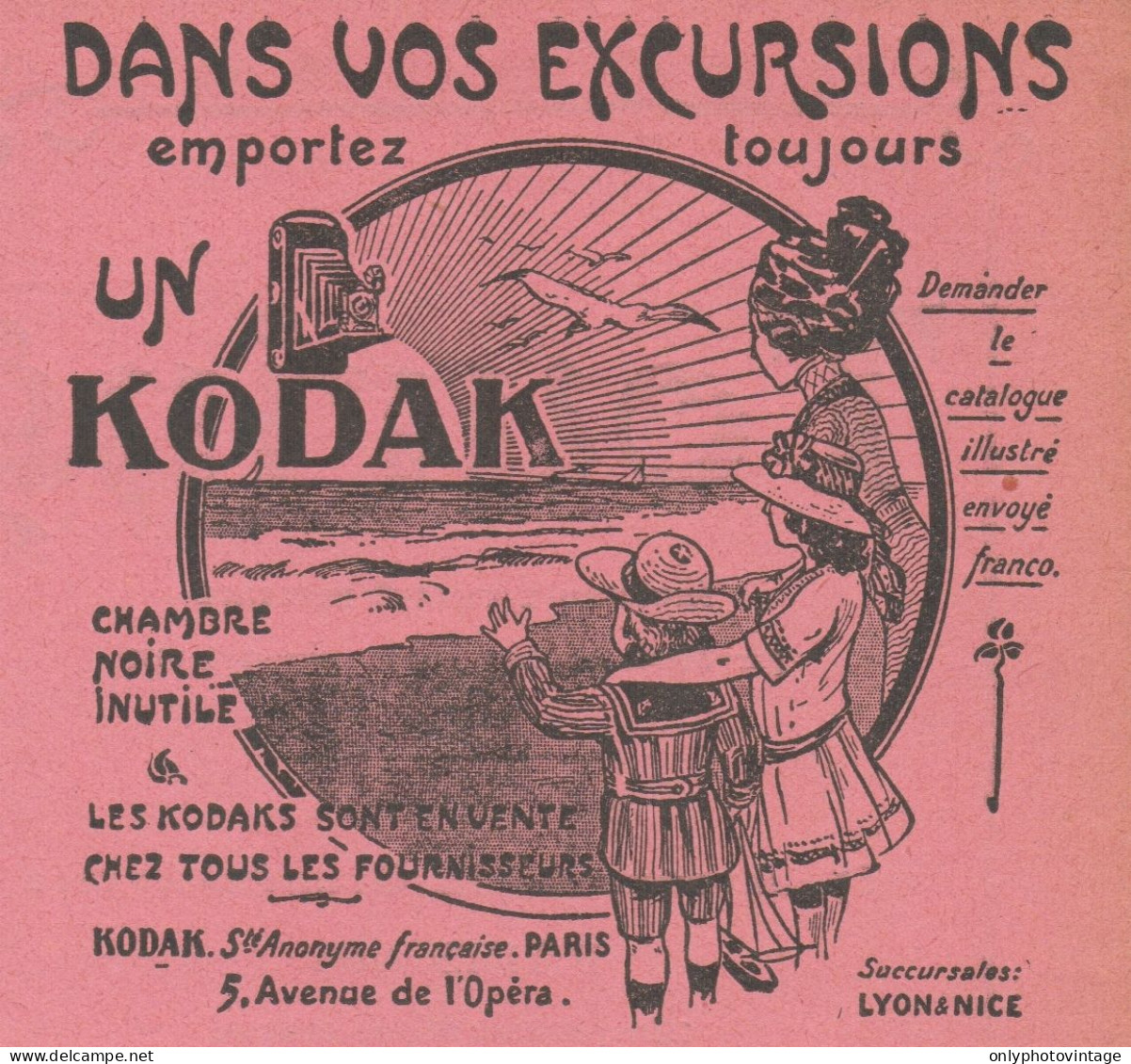 KODAK Appareil Photographique - Pubblicità D'epoca - 1911 Old Advertising - Publicités