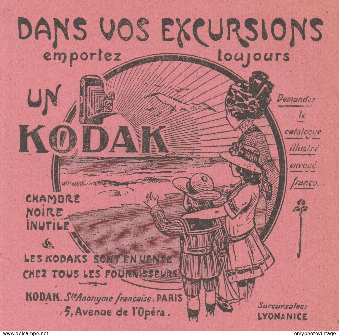 KODAK Appareil Photographique - Pubblicità D'epoca - 1911 Old Advertising - Publicités