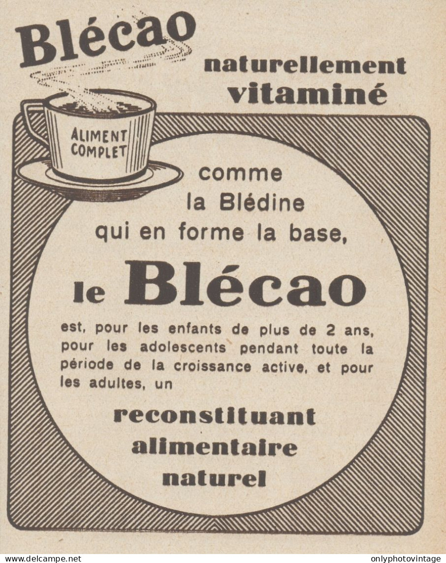 BLECAO Aliment Complet - Pubblicità D'epoca - 1934 Old Advertising - Publicités