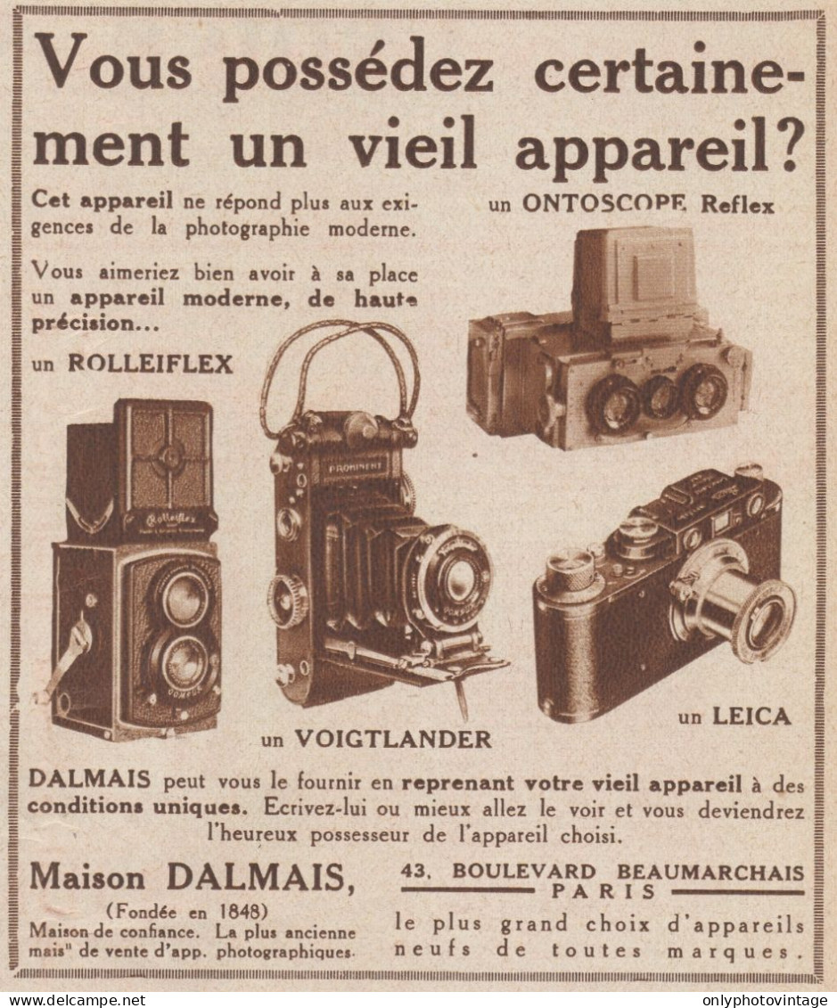 Rolleiflex - Leica - Maison DALMAIS - Pubblicità D'epoca - 1934 Old Ad - Publicités