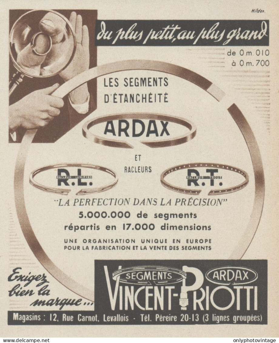 Segments ARTAX - Vincent Priotti - Pubblicità D'epoca - 1938 Old Advert - Publicités