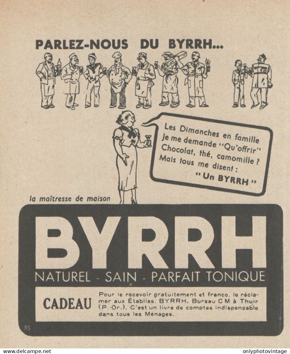 BYRRH - Parfait Tonique - Pubblicità D'epoca - 1938 Old Advertising - Publicités