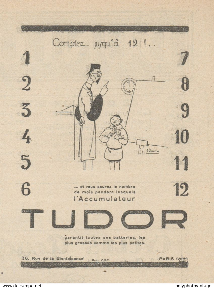 Accumulateur TUDOR - Pubblicità D'epoca - 1924 Old Advertising - Werbung