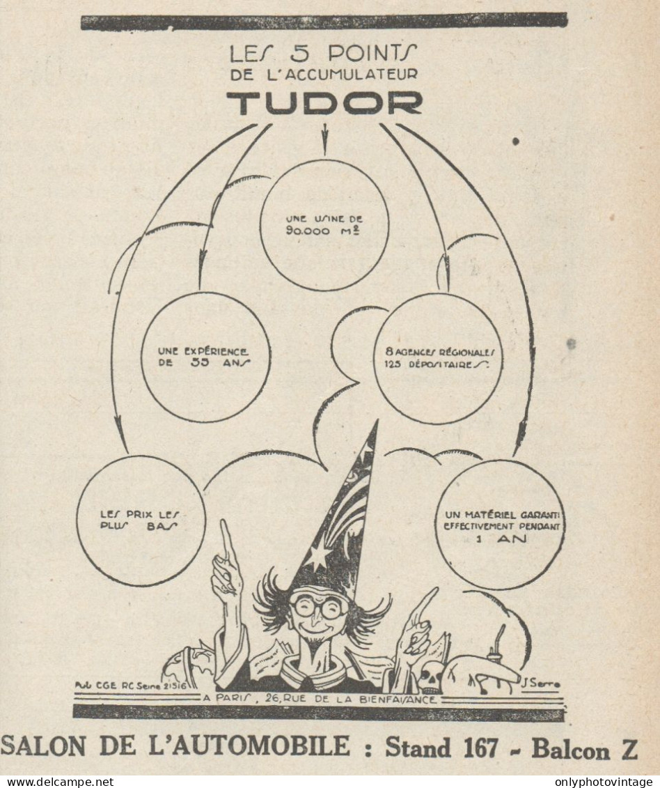 Accumulateur TUDOR - Pubblicità D'epoca - 1924 Old Advertising - Werbung