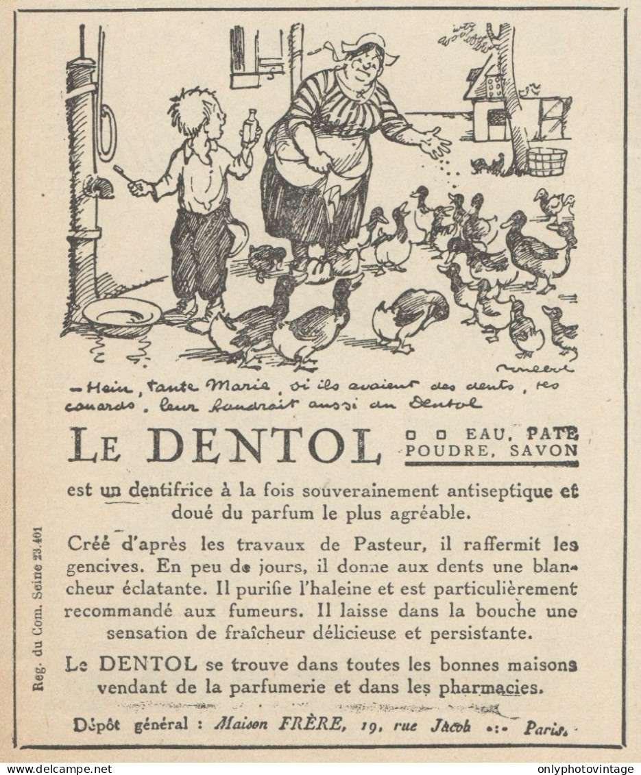DENTOL - Illustrazione - Pubblicità D'epoca - 1924 Old Advertising - Werbung