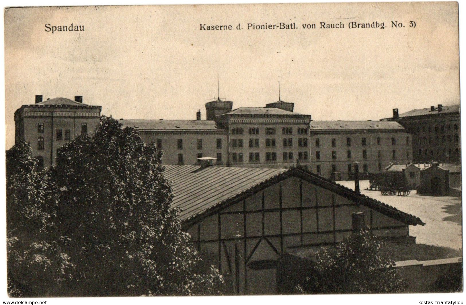 1.12.14 GERMANY, BERLIN, KASERNE D. PIONIER - BATL. VON RAUCH, SPANDAU, 1914,  POSTCARD - Spandau