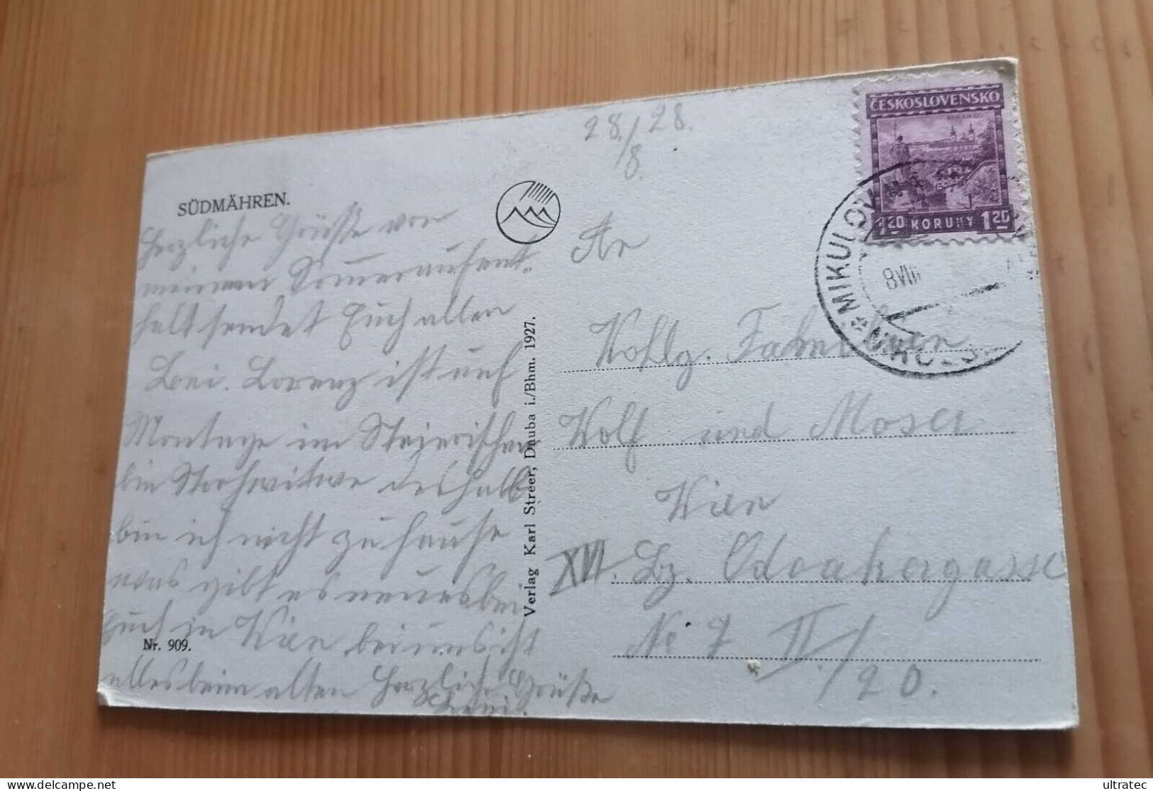 AK Mikulov NIKOLSBURG Schlossgarten 1928 Tschechien Schöne Alte Postkarte Mähren  HEIMAT SAMMLER  ORIGINAL  GUT ERHALTEN - República Checa