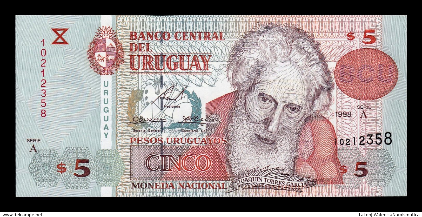 Uruguay 5 Pesos Uruguayos 1998 Pick 80 Sc Unc - Uruguay