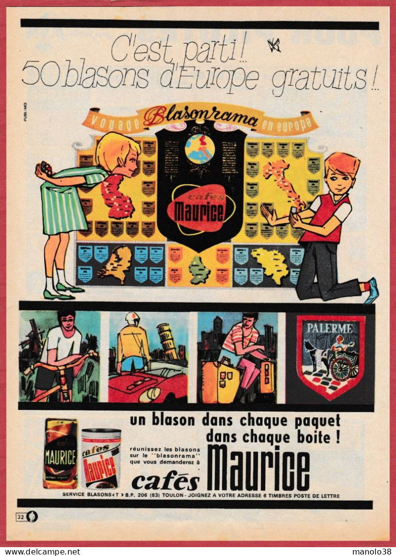 50 Blasons D'Europe Offert Par Les Cafés Maurice. Café. 1966. - Werbung