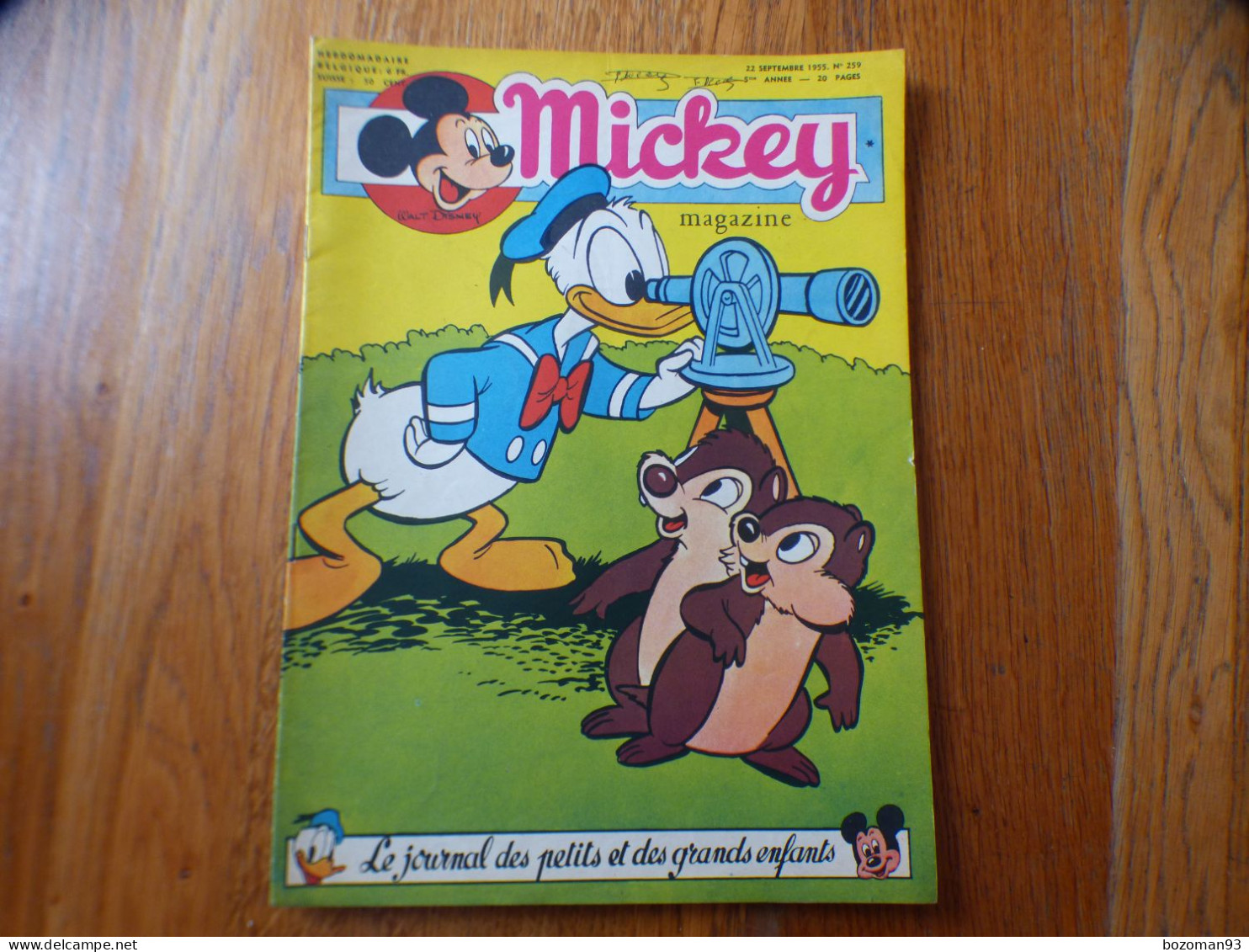 JOURNAL MICKEY BELGE N° 259 Du 22/09/1955 COVER DONALD + 20.000 LIEUES SOUS LES MERS - Journal De Mickey
