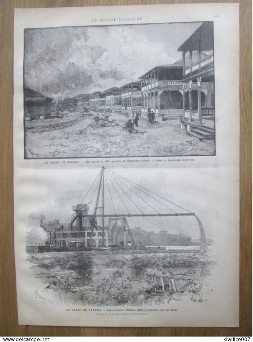 1884 Le Canal  De PANAMA    Une Rue De La Ville Nouvelle  Christophe Colomb  PORT DE COLON - Estampas & Grabados