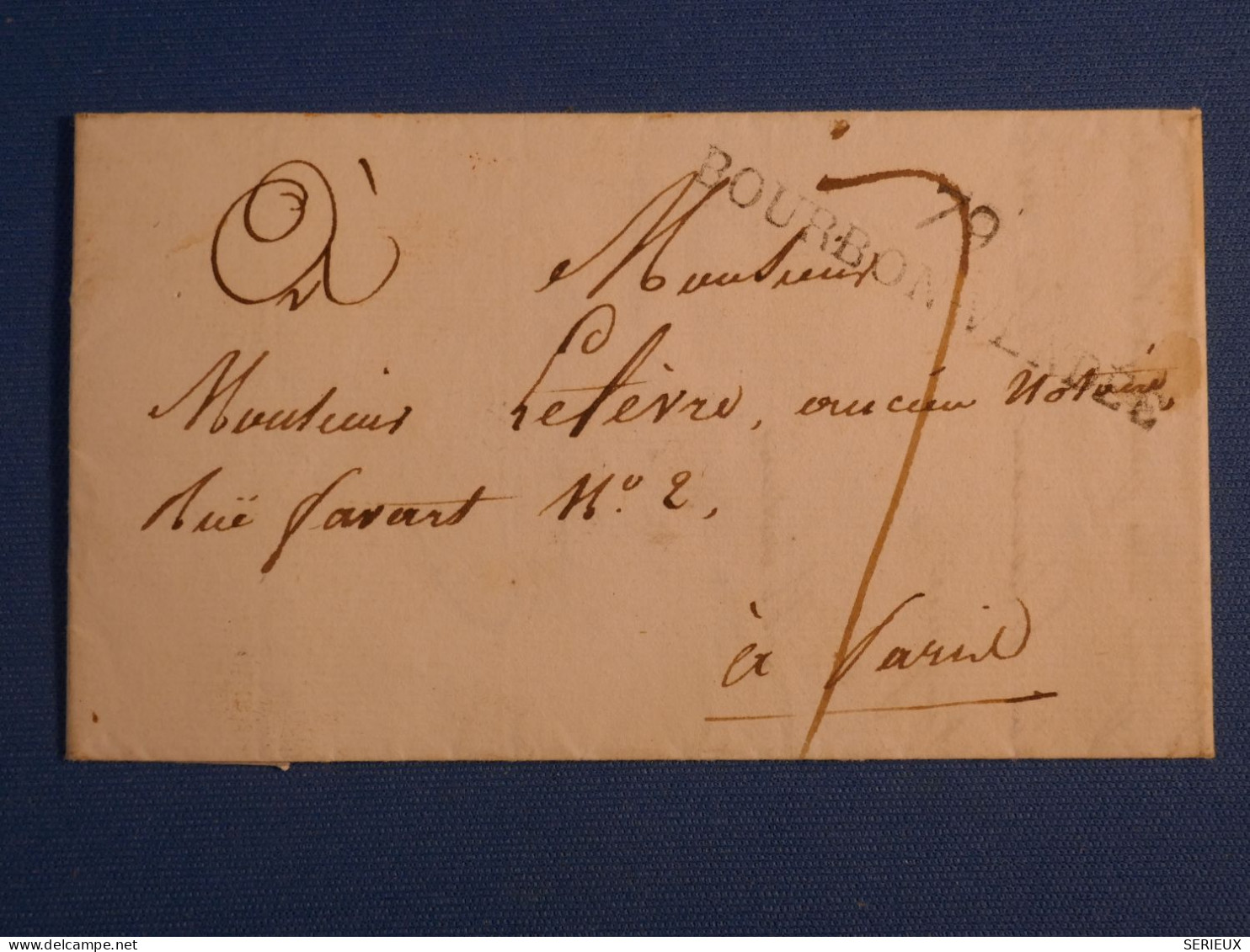 DN17 FRANCE  LETTRE    RARE 1827 PETIT BUREAU BOURBON  VENDEE A PARIS  + AFF. INTERESSANT +++ - 1801-1848: Précurseurs XIX