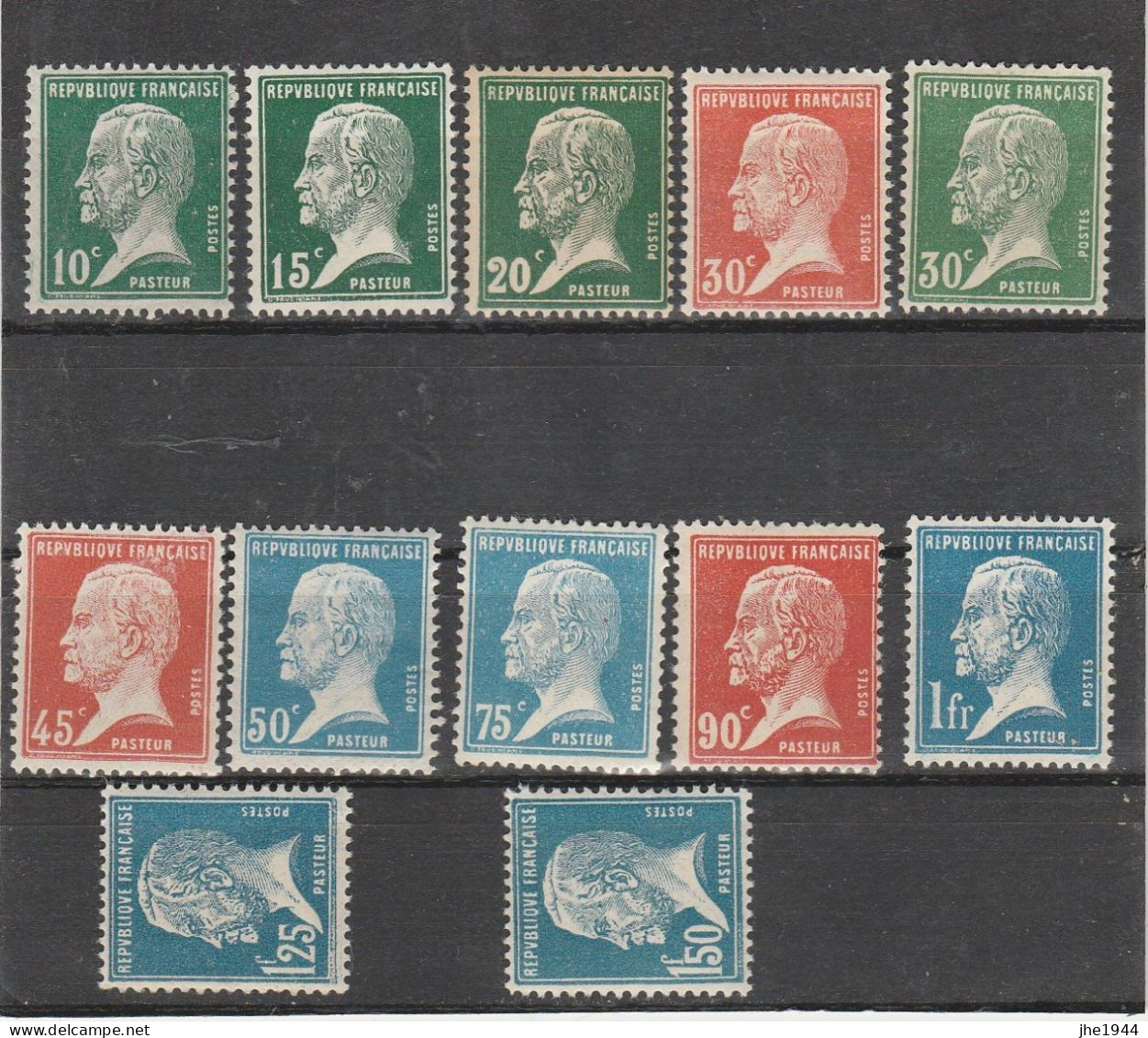 France N° 170 à 181 ** Type Pasteur, Serie De 12 Valeurs - Unused Stamps
