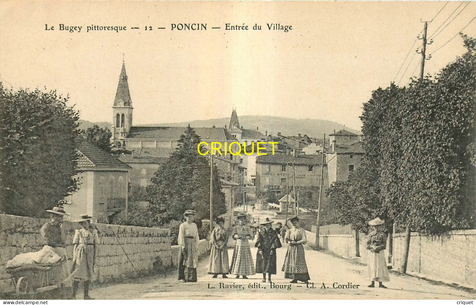 01 Poncin, Entrée Du Village, Groupe De Femmes, Laveuse Lavandière Avec Brouette De Linge ... - Unclassified