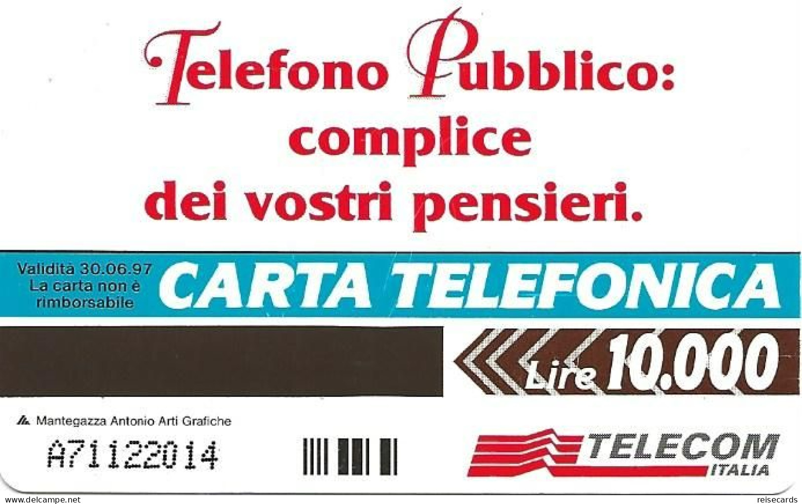 Italy: Telecom Italia - Telefono Pubblico (A) - Públicas  Publicitarias