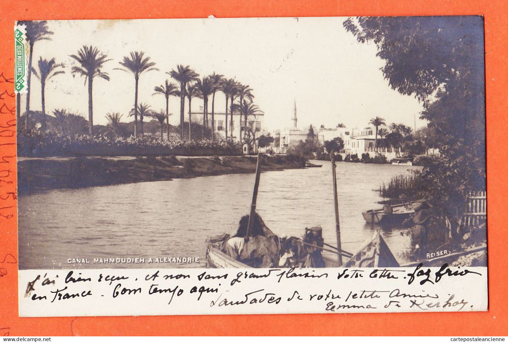 09990 / ⭐ (•◡•) ALEXANDRIE Egypte ◉ Canal MAHMOUDIEH 1905 à LEIVAS Boulogne-sur-Seine ◉ Carte-Photo-Bromure REISER - Alexandria