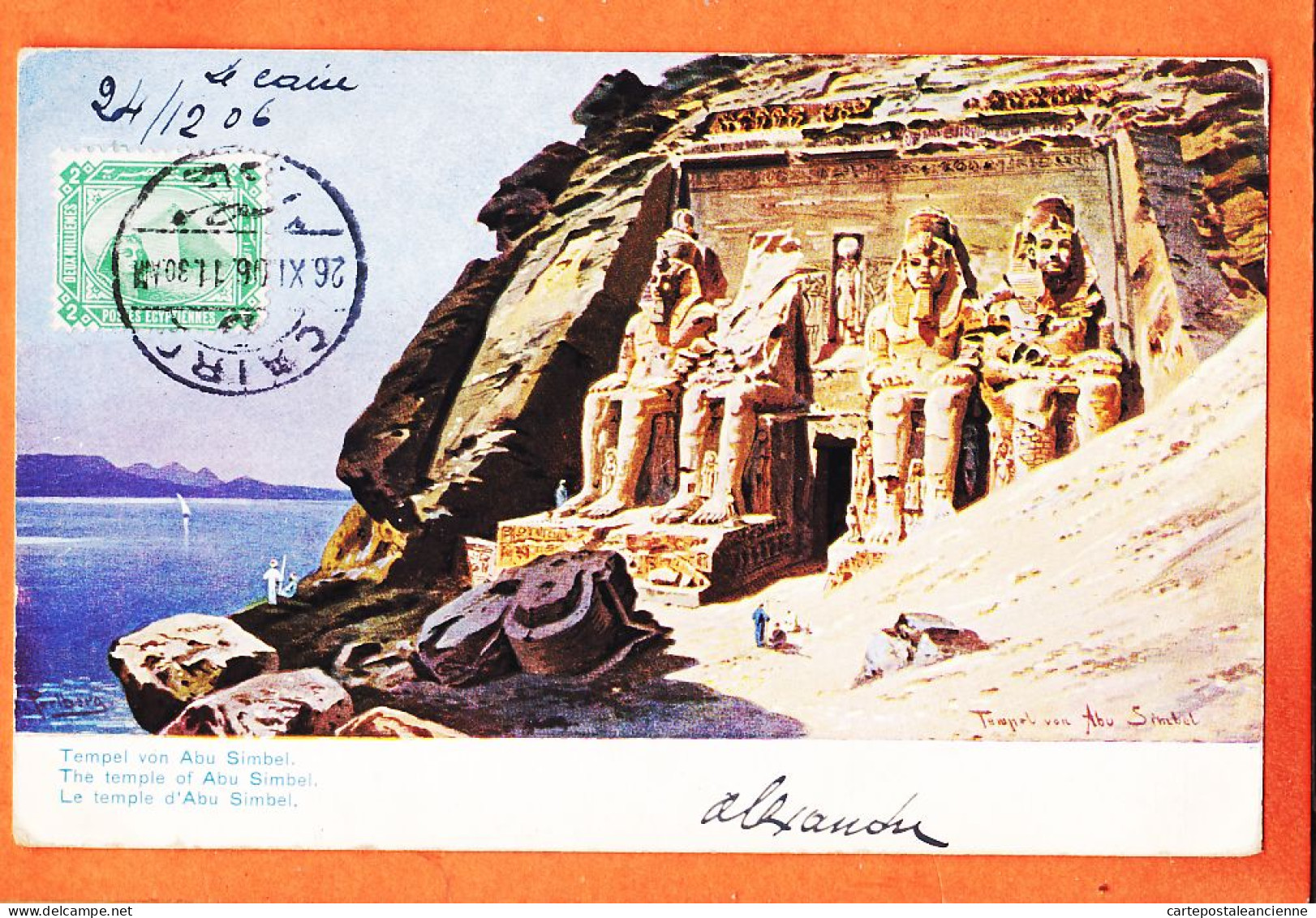 09978 / ♥️  PERLBERG ◉ Tempel V. ABU SIMBEL Temple LE CAIRE 1906 à PENTECOUTEAU Longchamps Paris ◉ Ägypten II N° 4 Egypt - Abu Simbel