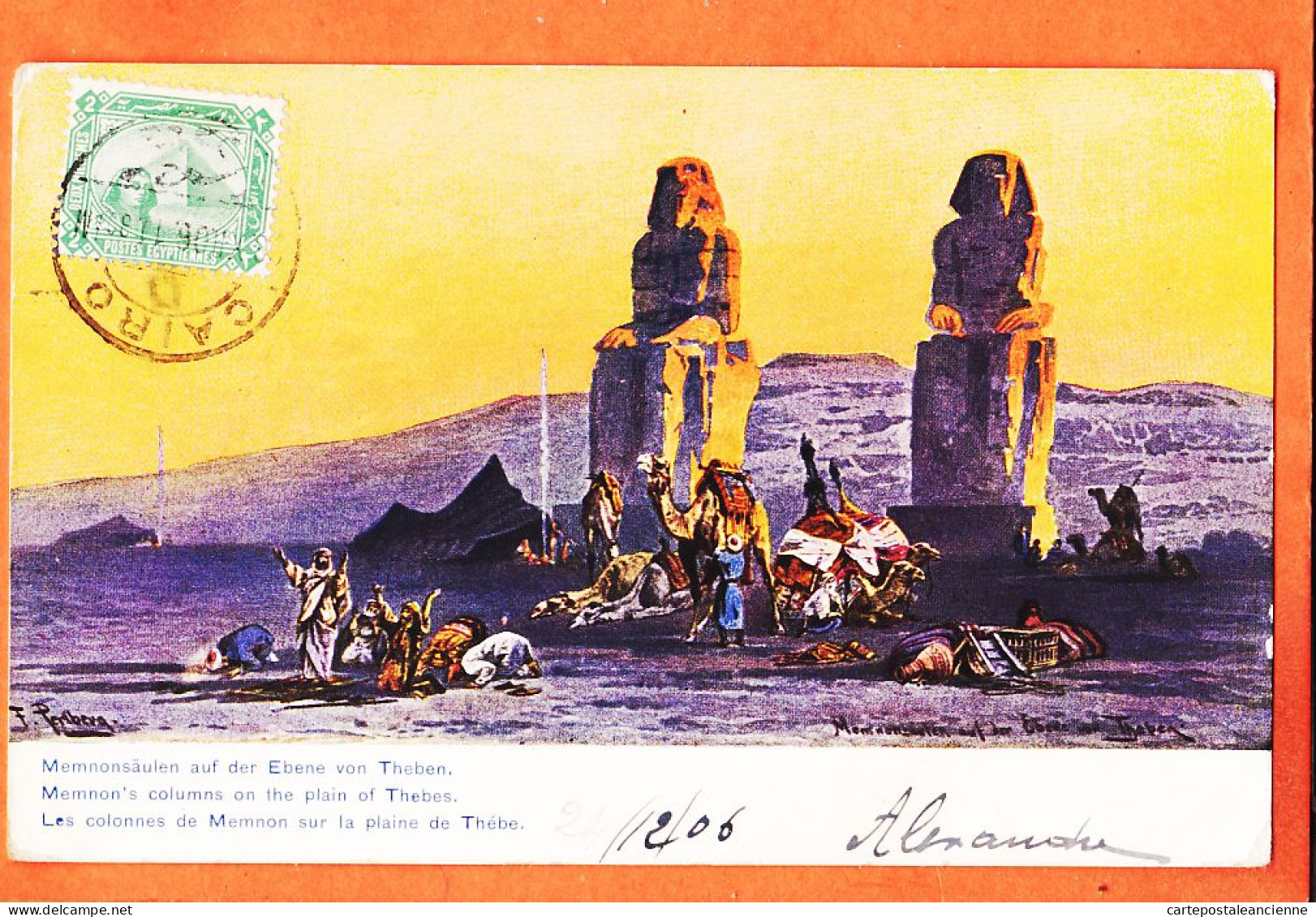 09982 / ⭐ PERLBERG ◉ MEMNONSAULEN Ebene THEBEN Colonnes MEMNON Plaine THEBES 1906 à PENTECOUTEAU ◉ Serie 3525 Ägypten 6 - Luxor