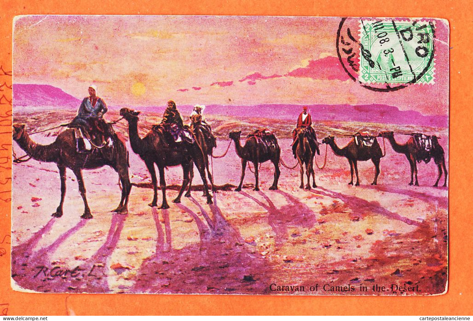 09967 / ⭐ ScèneEgypte ◉ Caravane Of Camels In The Desert  1905s ◉ Serie 1006/2 Au Carto-Sport Max H RUDMANN Le Caire - Personas