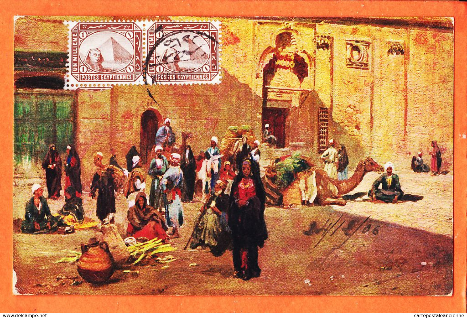 09954 / ⭐ LE CAIRE Egypte ◉ Scène De Rue Types People CAIRO KAIRO 1906 à PENTECOUTEAU Paris ◉ Il. WUTTKE ? ◉ Litho R-128 - Caïro