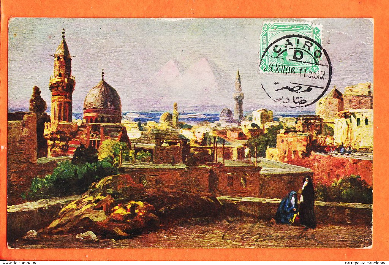 09951 / ⭐ LE CAIRE Egypte ◉ CAIRO KAIRO 1906 à PENTECOUTEAU Rue Longchamp Paris ◉ Illust. WUTTKE ? ◉ Lithographie R-131 - Le Caire
