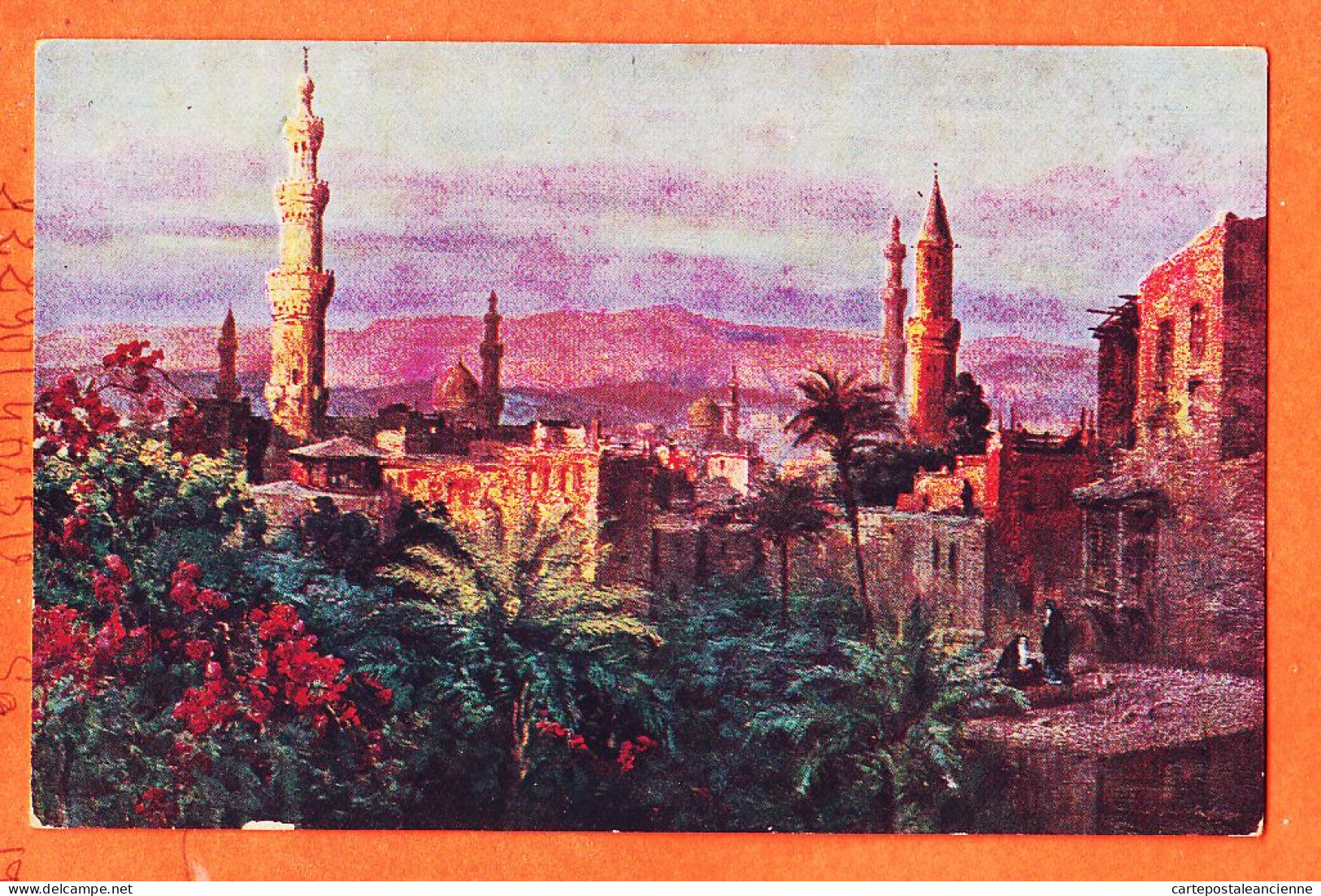 09946 / ⭐ Illustrateur Carl WUTTKE LE CAIRE Egypte ◉ Vue Prise Hotel NIL CAIRO From NILO ◉ Lithographie R-142 Egypt  - Kairo