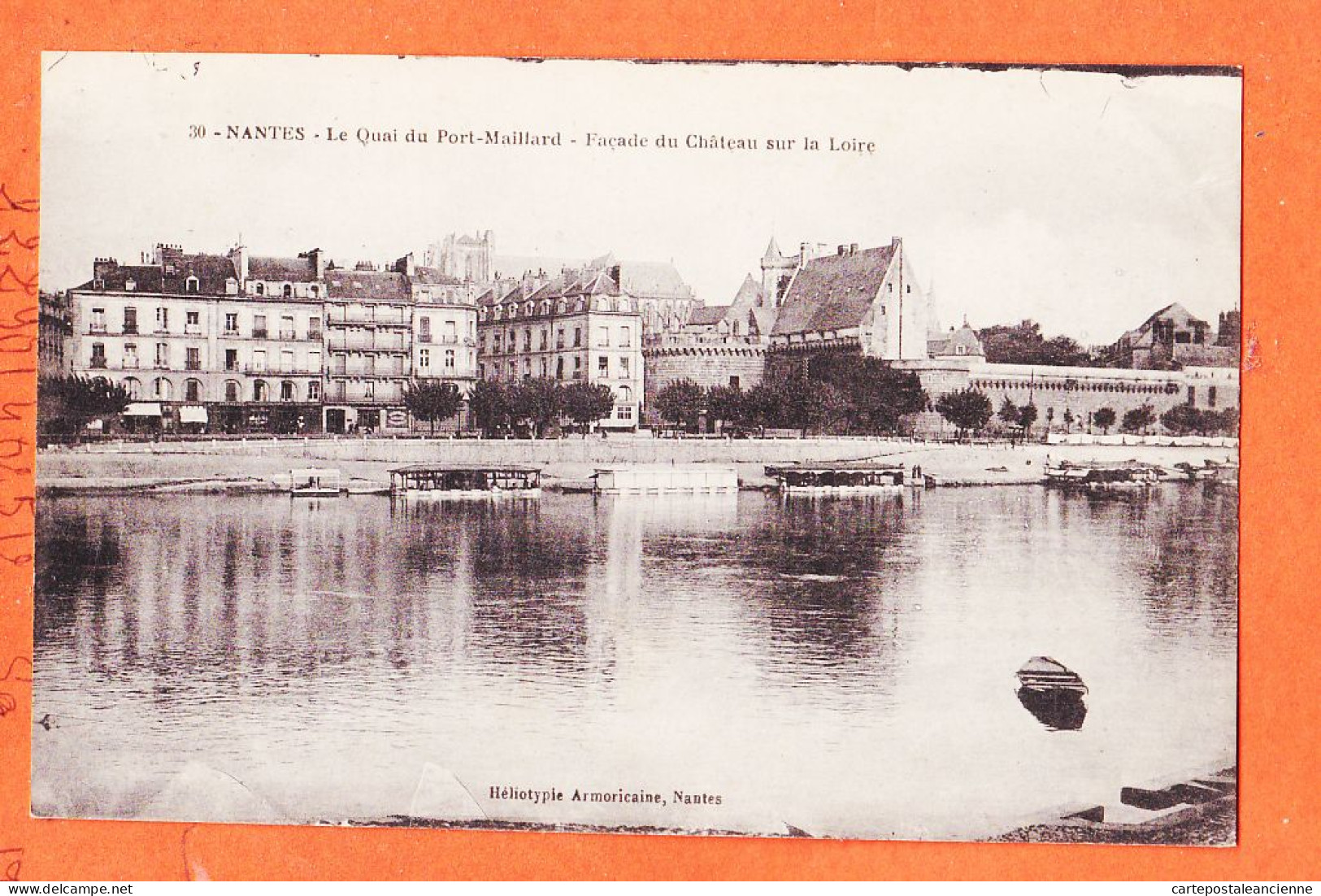 09918 / ⭐ NANTES 44-Loire Atlantique ◉ Quai PORT-MAILLARD Facade Chateau Sur LOIRE 1910s ◉ Heliotypie Armoricaine 30 - Nantes