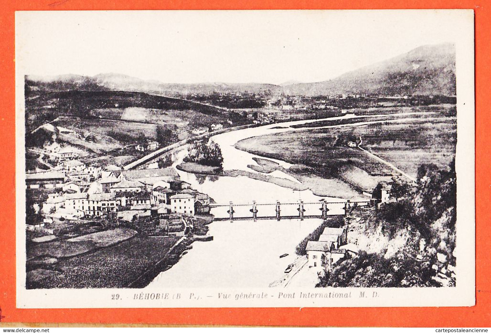 09887 / ⭐ BEHOBIE 64-Euskadi ◉ Vue Générale Pont International 1910s ◉ Pays Basque Basses Pyrénées DELBOY 29 - Béhobie