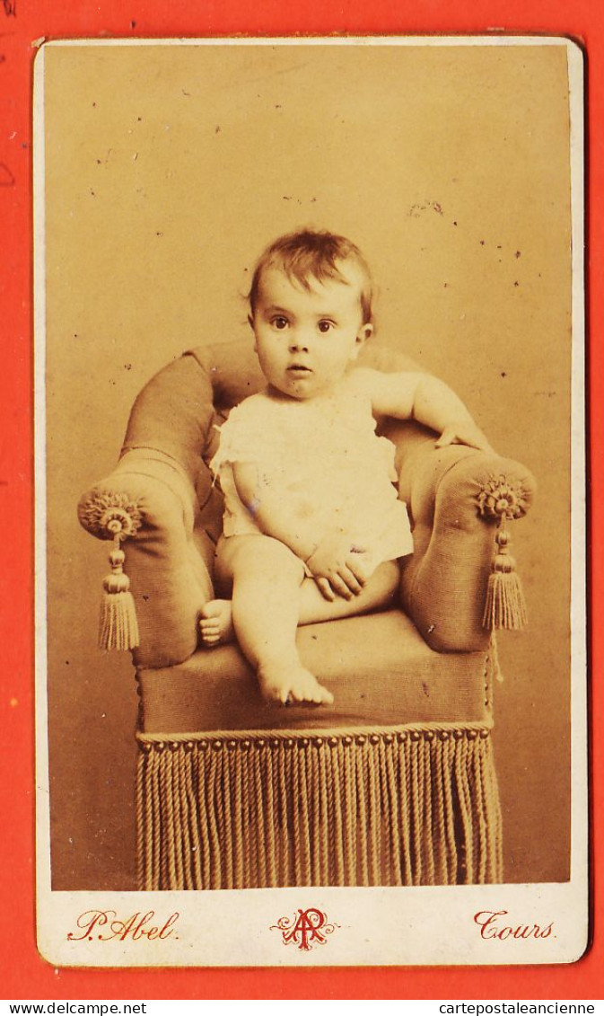 09828 / ⭐ Photo CDV 37-TOURS 1890s ◉ Bébé ◉ Photographie DUVAL  ABEL 76 Rue ROYALE Et 1 Rue PREFECTURE - Persone Anonimi