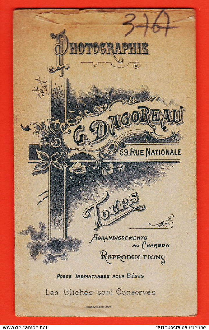 09830 / ⭐ Photo CDV 37-TOURS 1890s ◉ Bébé Sur Peau Mouton-Photographie Pose Instantanés Bébés DAGOREAU 59 Rue Nationale  - Anonieme Personen