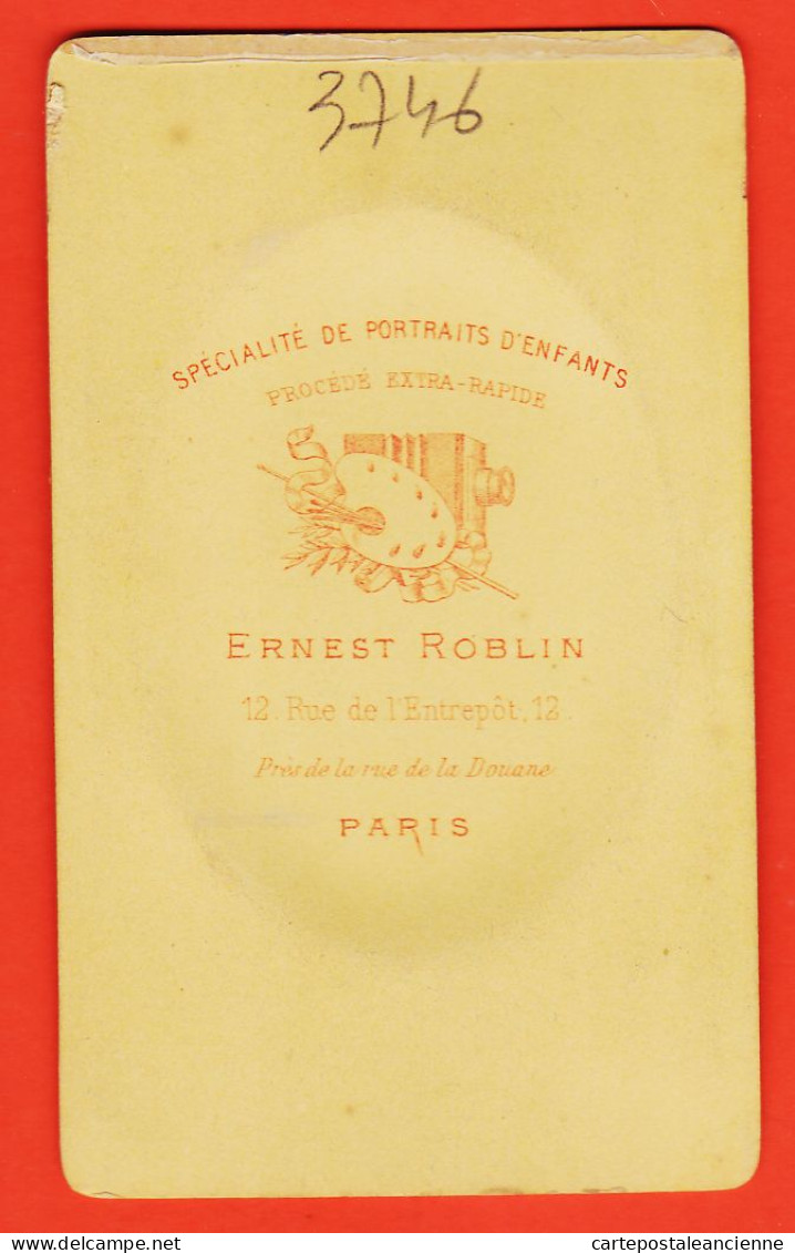 09809 / ⭐ Photo CDV PARIS X ◉ Bébé ◉ Photographie Ernest ROBLIN Specialité Portrait Enfant 12 Rue Entrepot Près Douane - Anonieme Personen