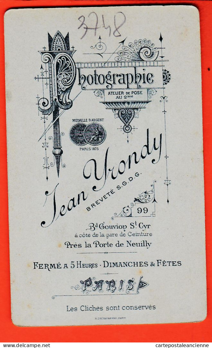 09811 / ⭐ Photo CDV PARIS Garçonnet ◉ Photographie Jean YVONDY Bd GOUVION ST-CYR Cote Gare Ceinture Près Porte NEUILLY P - Anonieme Personen