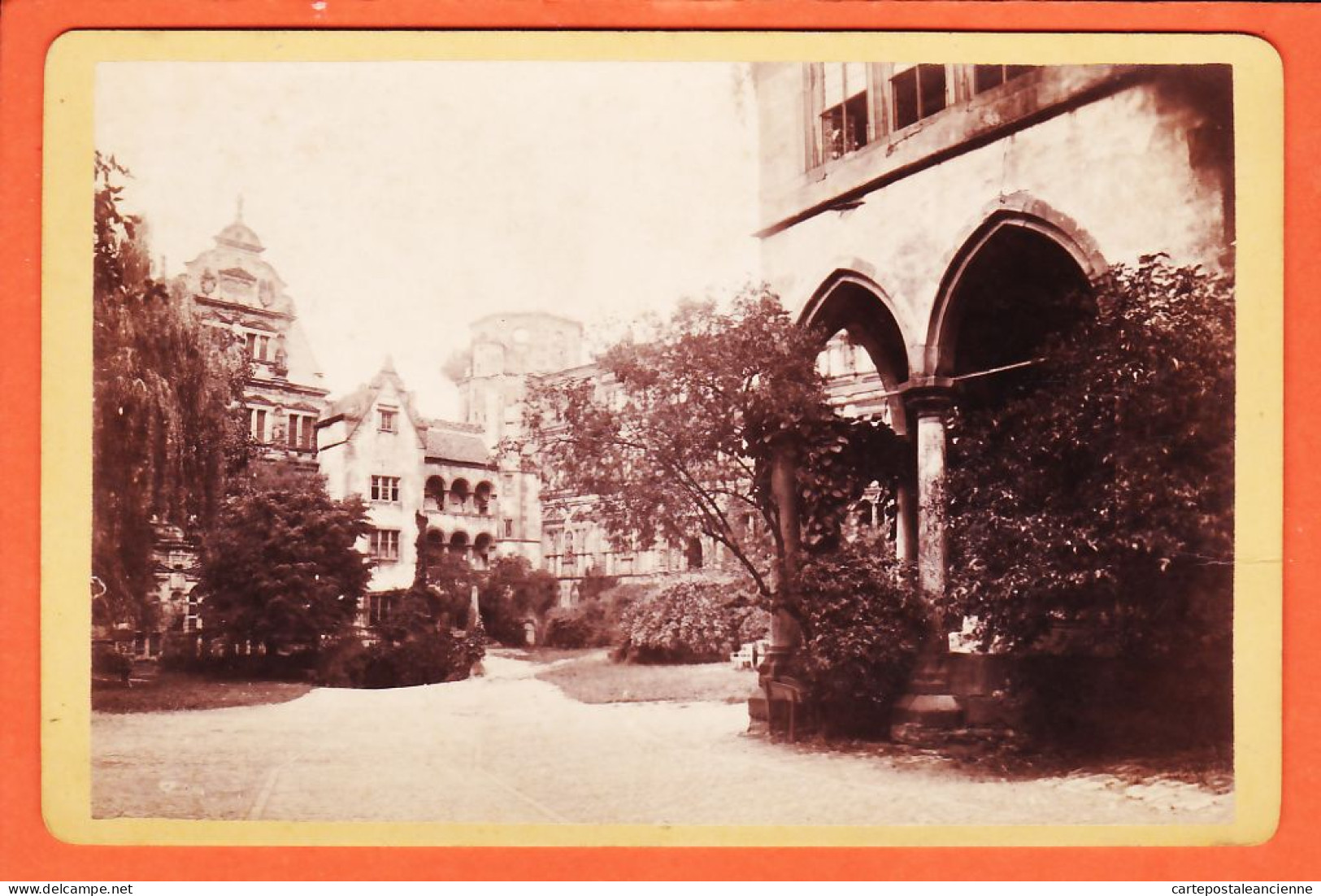 09609 /⭐ ◉  ♥️ HEIDELBERG Baden-Württemberg Zum RITTER 1882 Jardin Intérieur Parc ●  Photographie XIXè Dimensions 11x17 - Orte